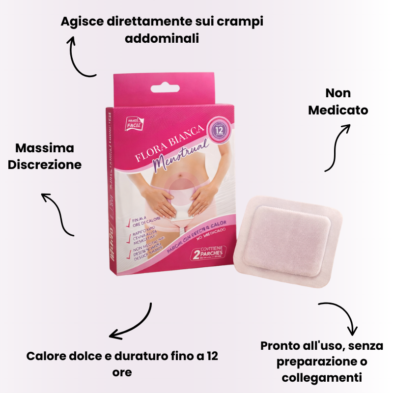 Cerotto riscaldante per dolori mestruali - Flora Bianca™
